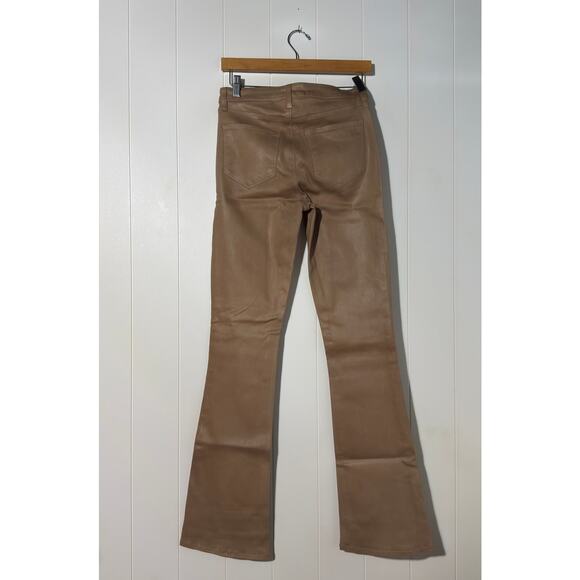 L’Agence · 28 · Selma Coated High-Rise Pants · Cappuccino Stretch Cotton Blend - Picture 4 of 9